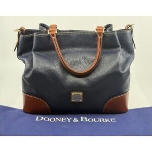 Dooney Bourke Blue Pebble Grain Small Brenna Handbag / Purse EUC